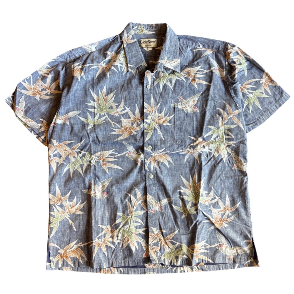 Vintage Cooke Street Made In Hawaii Aloha Hawaiian Shirt Bird Of Paradise Floral